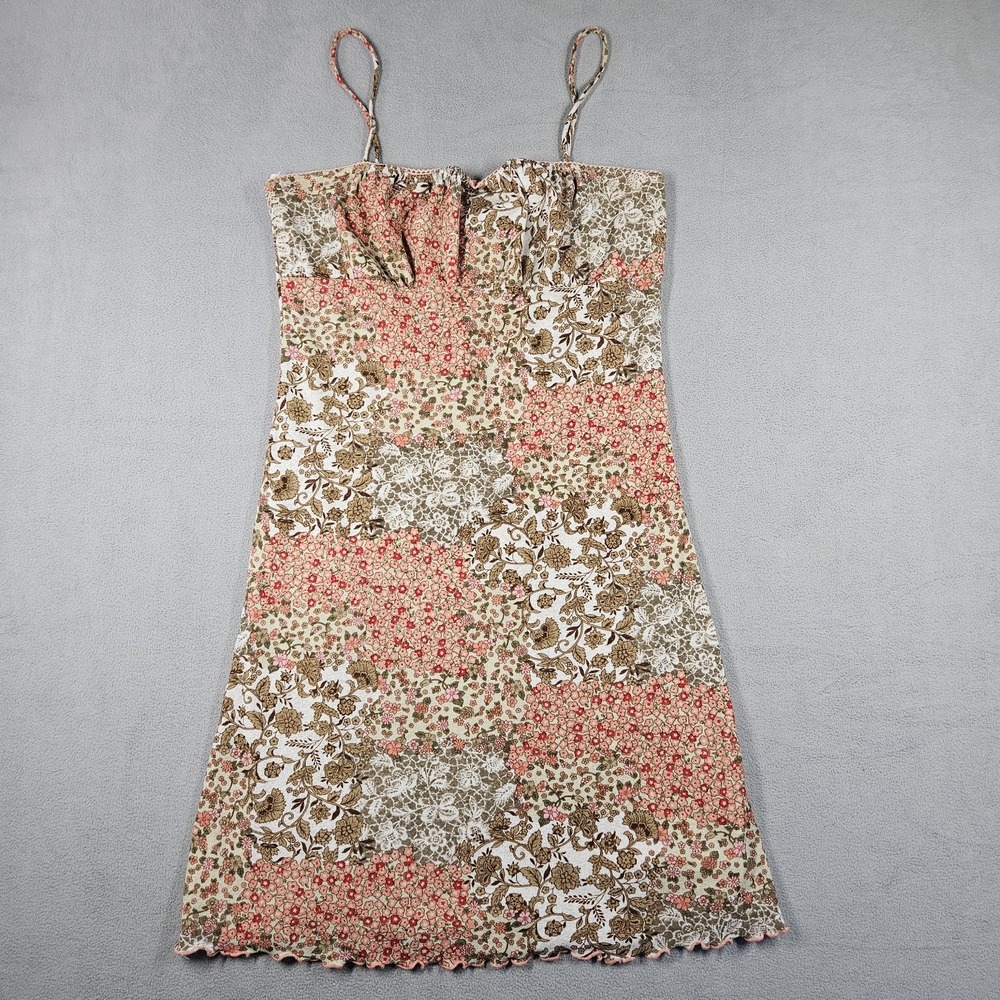 VTG Y2K Rue 21 Milkmaid Dress Womens L Floral Babydoll Cottagecore Fairy Whimsi